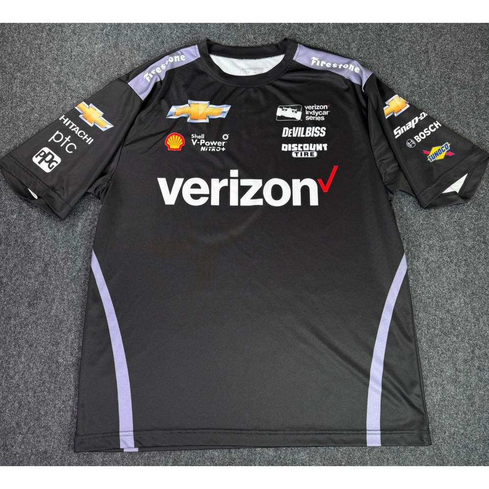 IndyCar Jersey Joseph Newgarden #2 Short Sleeve Shirt Verizon Men's Size L F1